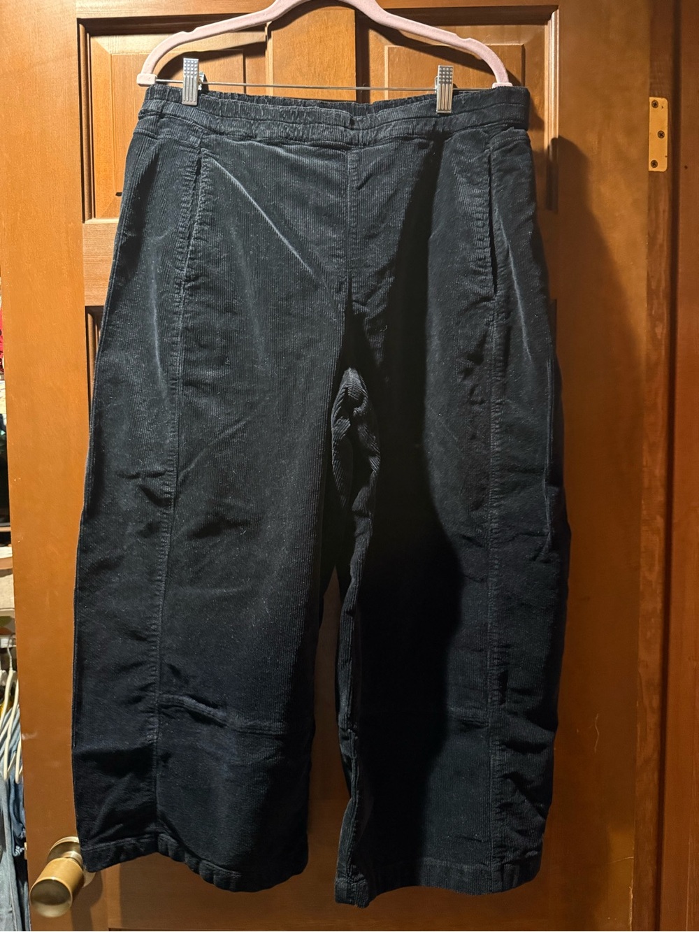 Pilcro Black Corduroy Pull-on Barrel Pants